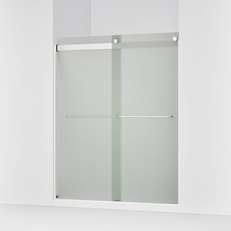 Porte de douche à dérivation 59,63 po x 74 po Levity avec technologie CleanCoat, Gelé, Argent brillant