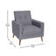 Chaise rembourrée Mid-Century avec pieds en bois-72947946