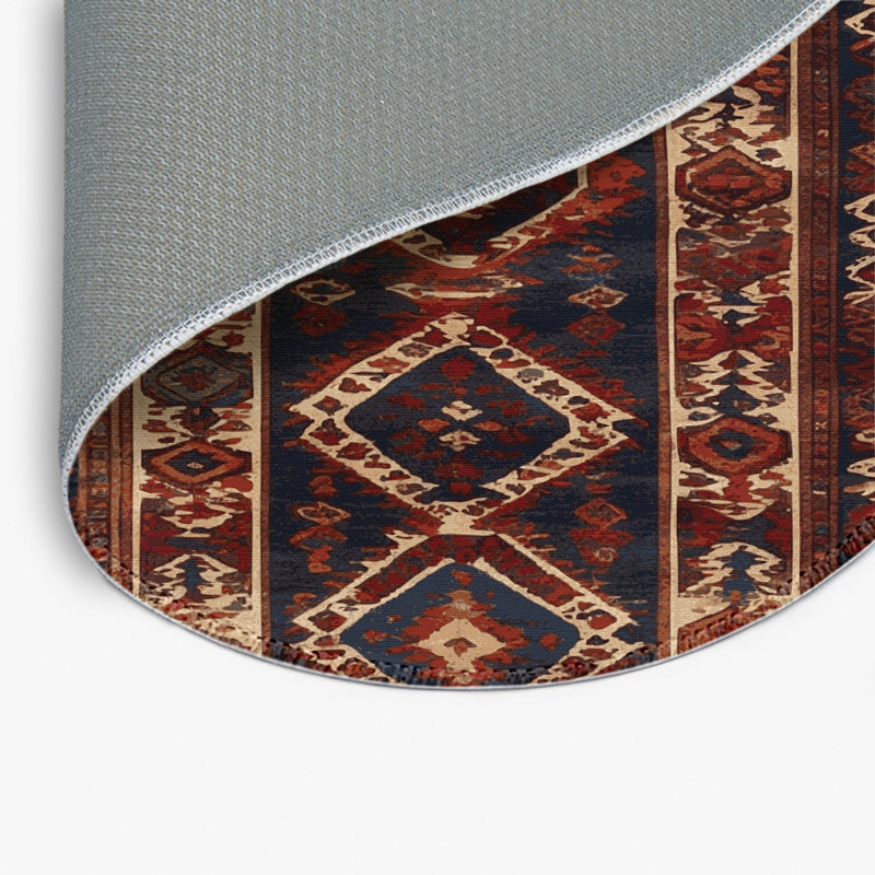 Tapis turc intérieur et extérieur noir, Rond 5 pi