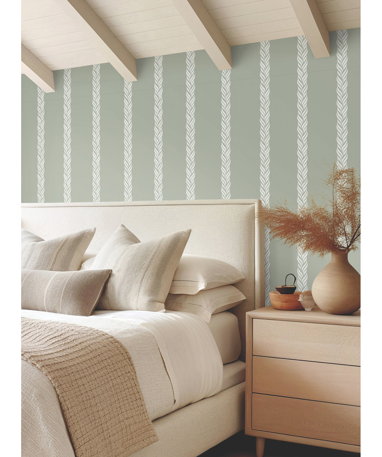 Bowman Striped Wallpaper, Green