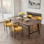 Dining Chairs Modern Teddy Fabric Upholstered Chairs with Curved Backrest and Black Metal Legs-710607603-712499587