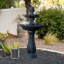 Fontaine solaire à 2 niveaux en fibre de verre / résine XBrand H 44 po avec panneau solaire et pompe d'arrêt automatique-1190530953