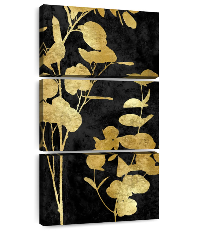 Nature Panel On Black I, 27" H x 12" W