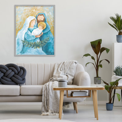 Trio de la Sainte Nativité avec guirlande, giclée encadrée, design par Diane Kater
