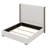 Tall Headboard Upholstered Bed With Vertical Striped And Wingback Design