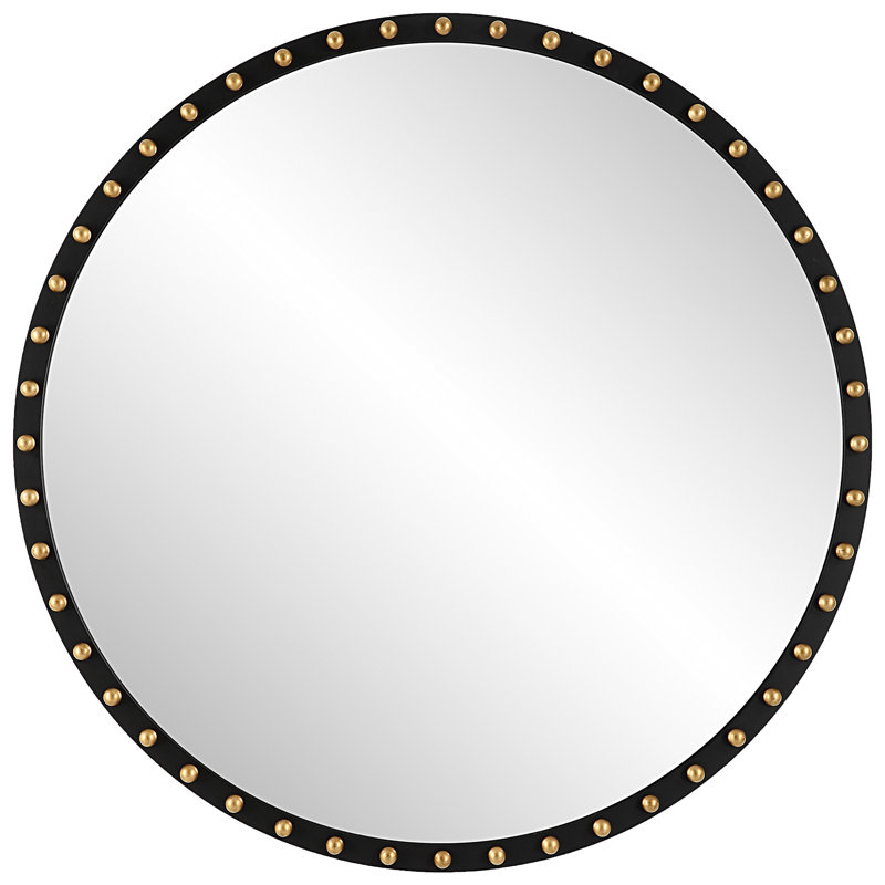 Armanti Solid Wood Round Wall Mirror
