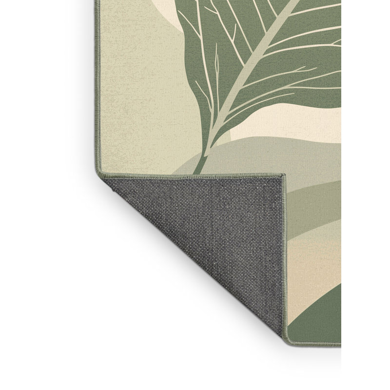 Tapis vert moelleux doux et moelleux aux épinards et aux épinards - Verge, 5 x 7