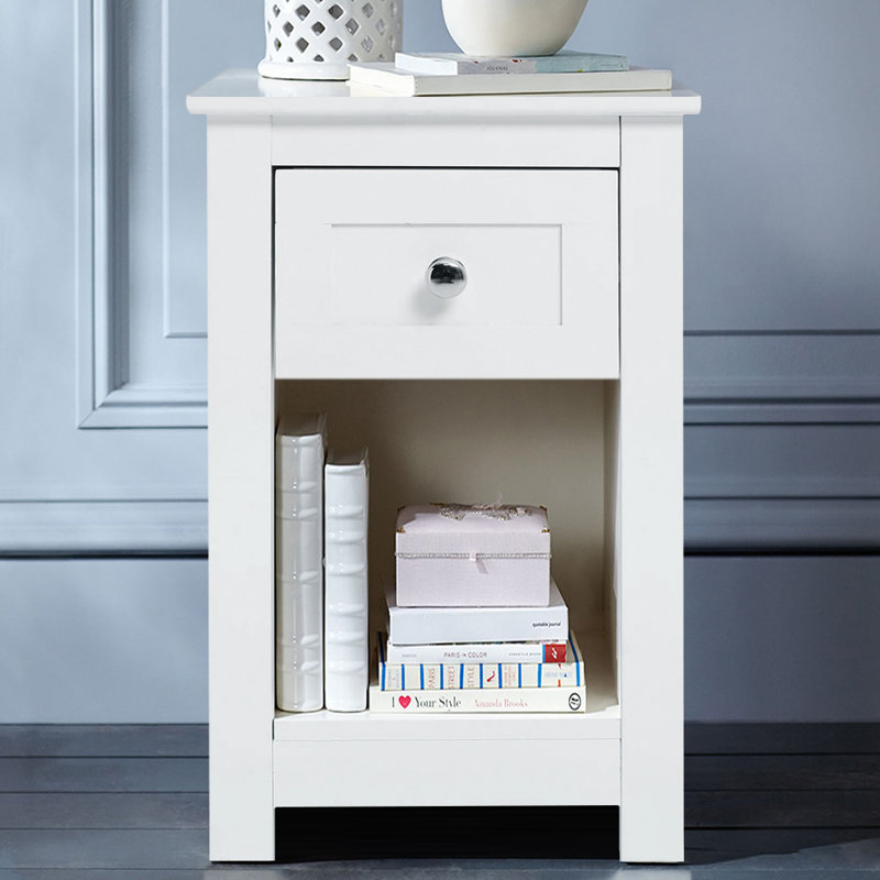Roper 28cm W Bedside Table, White