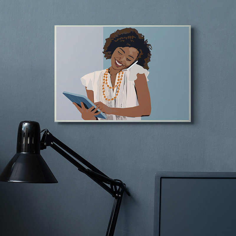 Portrait d'une femme professionnelle avec tablette, Plaque murale, H 10 po x l 15 po