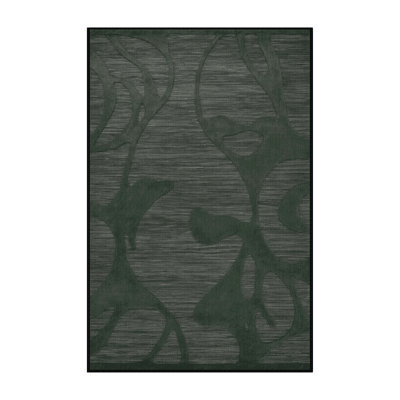 Machine Washable Abstract Gray Area Rug