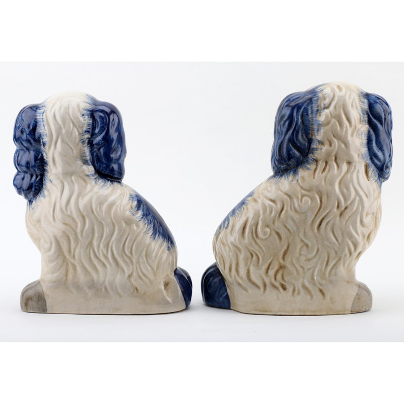 Animals Figurines & Sculptures, Blue/Cream