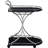 2 Metal Bar Cart With Black And Finish Glass Shelf For Dining Space, Enhancing Function Style, 34.55 Inches High Area, Combining Durability Mobility, 16.05 Deep