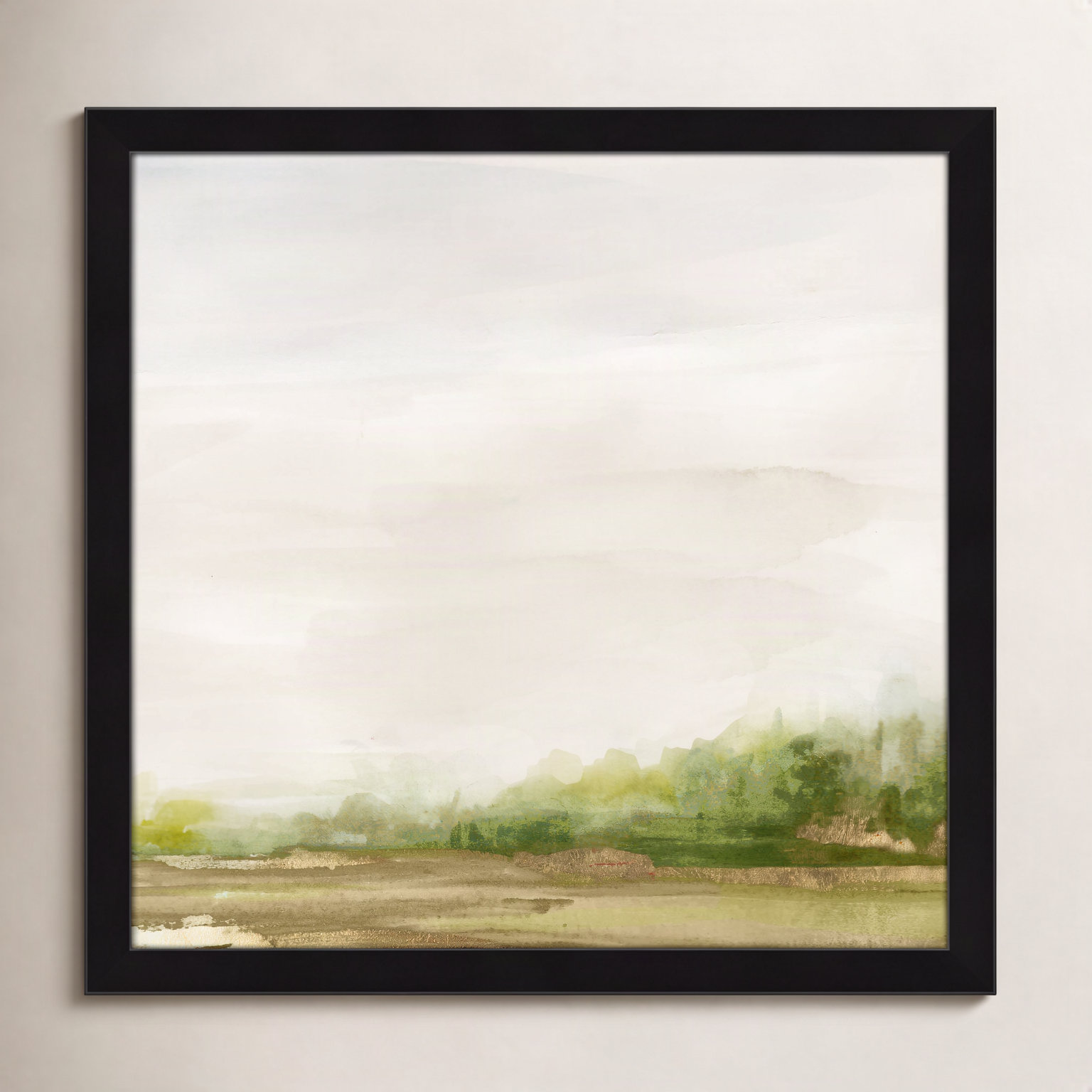 Icarus "Evening Stroll" Painting, 24.5" H x 24.5" W x 1.12" D, Black Framed