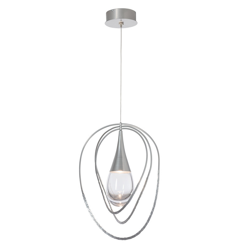 Luminaire suspendu 1 lumière Lyric, Argenté