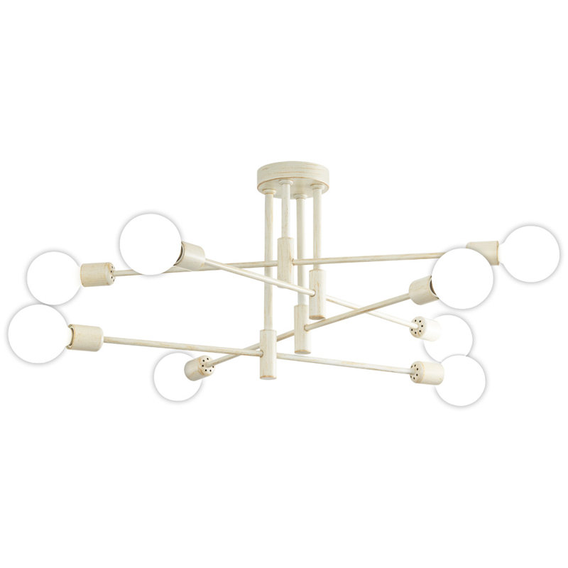 Karren - Plafonnier encastré cylindrique sphérique à intensité variable de style Mid-Century moderne nordique, 8 lumières