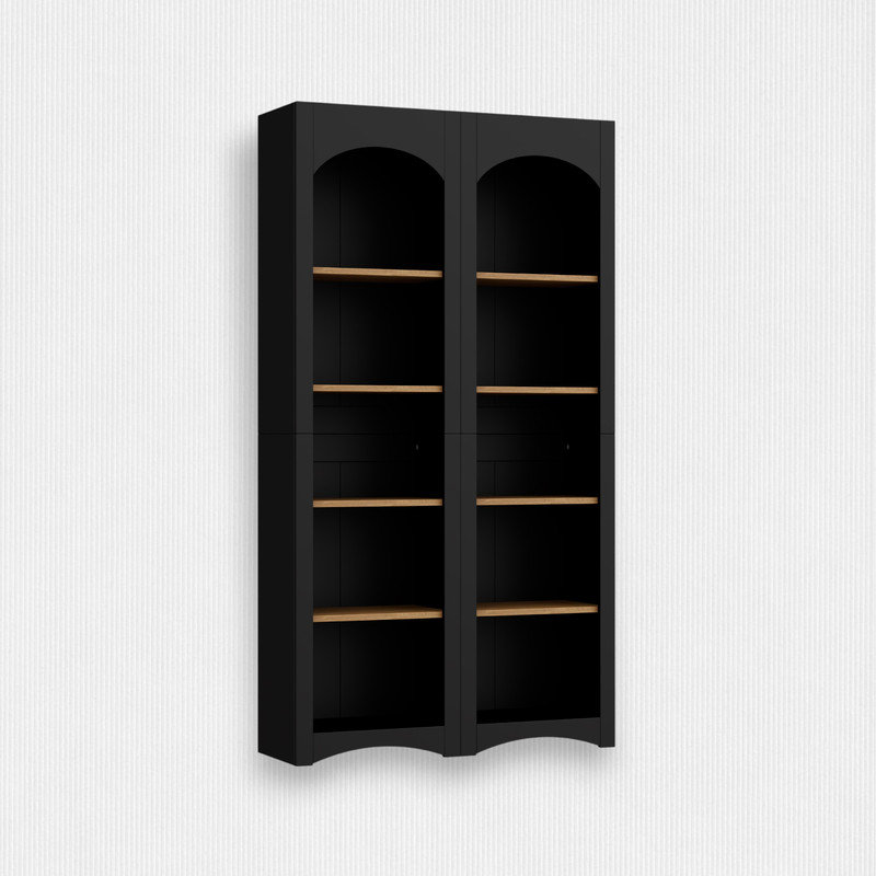 Free Standing 5 Tier Bookcase(Set of 2), Black