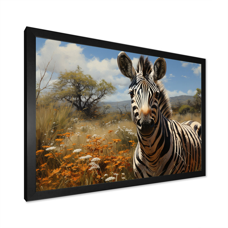 Zèbre impressionniste Equus This II, H 16 po x l 32 po x P 1 po, Noir
