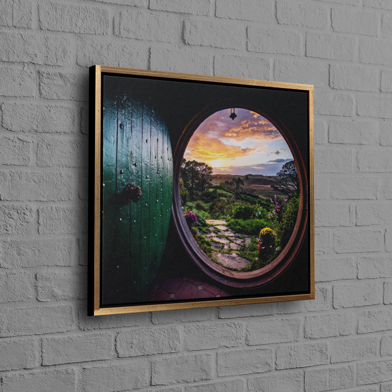 3D Dream Landscape Nature-Inspired Village View Cotton Canvas Wall Hanging Ideal as Personalized Baby Boy Gift, 37" H x 37" W