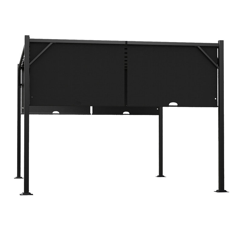 3.95m x 2.95m Steel Pergola, Black