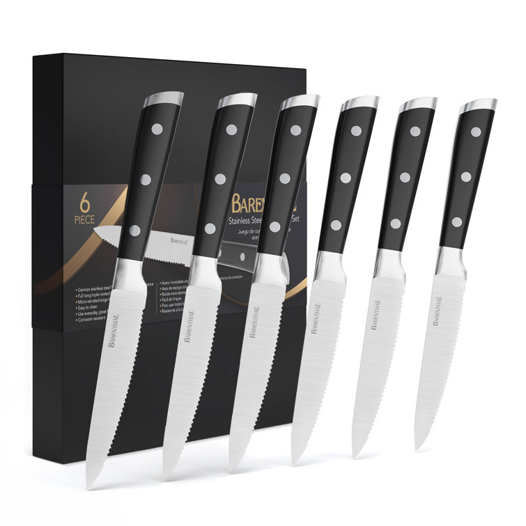 Steak Knives, Set of 6- Dark Grey - Cornelia Park