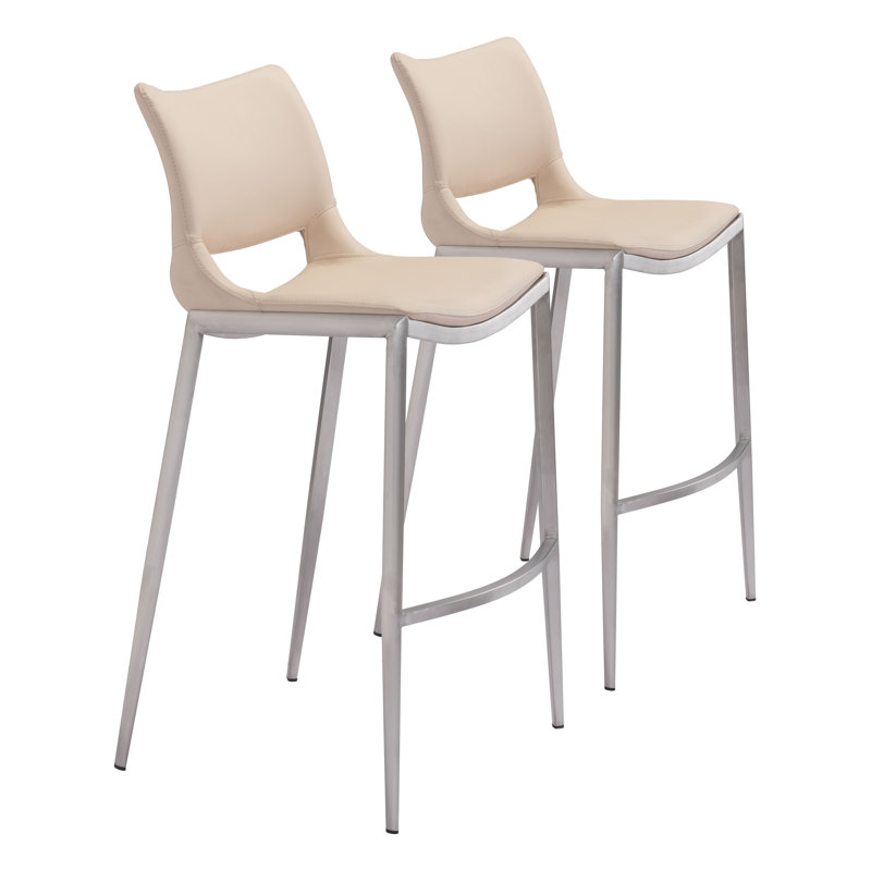 Tabouret de comptoir, Rose, Chrome chrome, Très grand (siège d'une hauteur de 40,9 po)