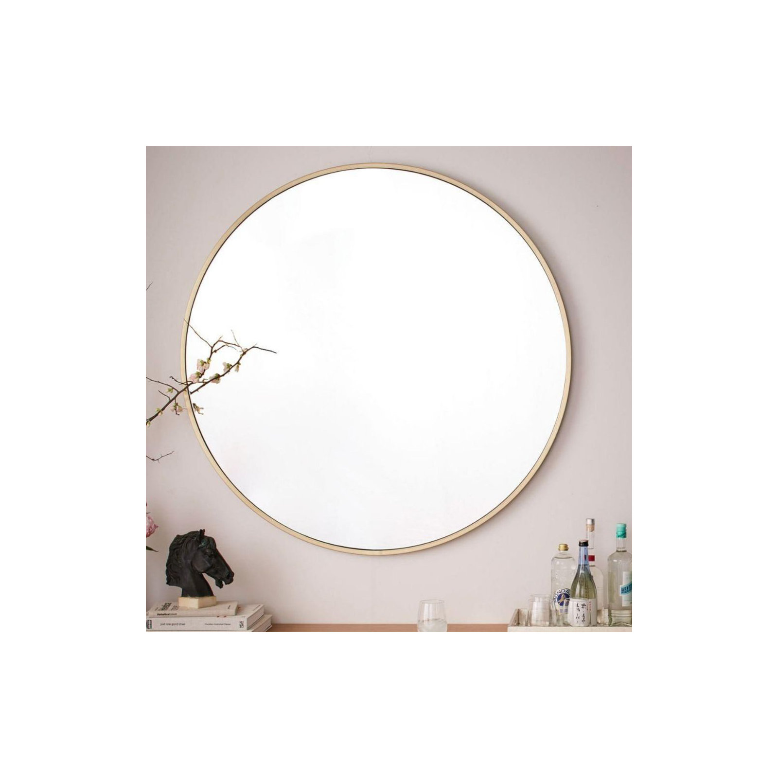 Roberts Mirror, 60" x 60", Gold, Metal