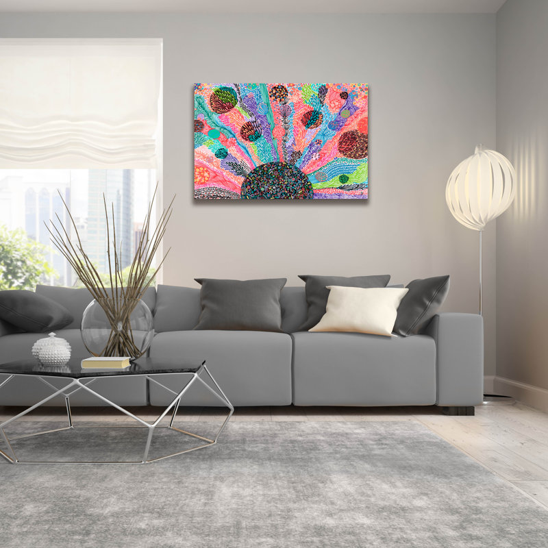 «Sunburst2» par Noemi Ibarz, art mural en verre acrylique, H 24 po x l 36 po x P 0,2 po