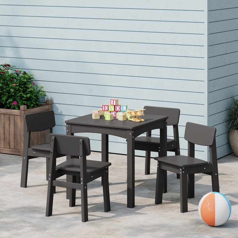 Kids Outdoor 5-Pieces Dining Set, Gray