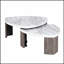 Ensemble de table triangulaire 3 pièces de style contemporain avec motif en marbre, conception peu encombrante pour le salon principal