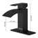 Waterfall Single Hole Single-Handle Low-Arc Bathroom Sink Faucet With Pop-Up Drain Assembly In Matte Black