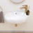 16.94" W X 11.25" D Wall-Mounted Ceramic Bathroom Sink Small Oval Wall Hung Sink RV White Floating Vessel Sink with a Right Faucet Hole