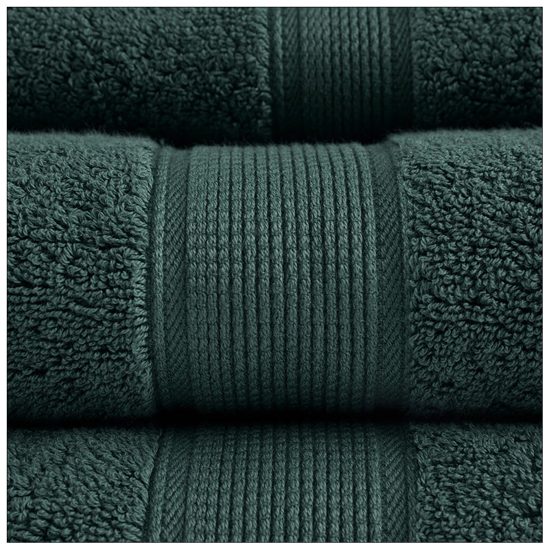 Ensemble de 8 valises pour chambre d'amis 100% coton, Vert foncé