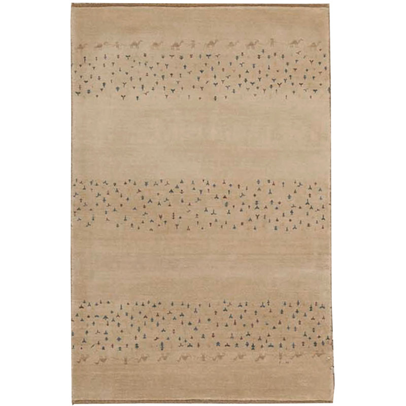Tapis doré de haute qualité noué à la main