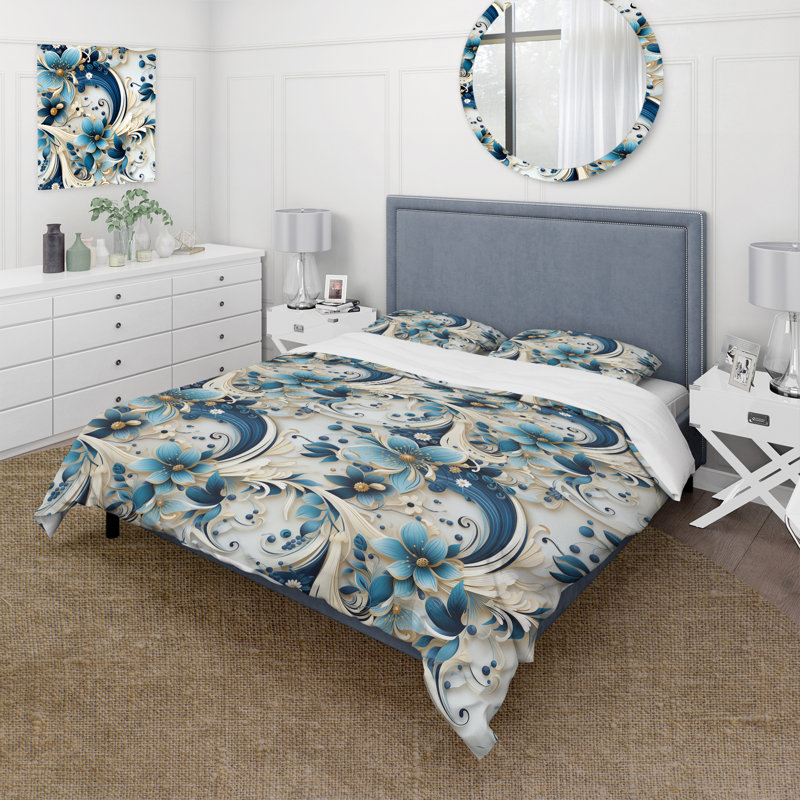 Literie à motif cachemire Nautical Allure, Housse de couette simple + 1 taie décorative stan