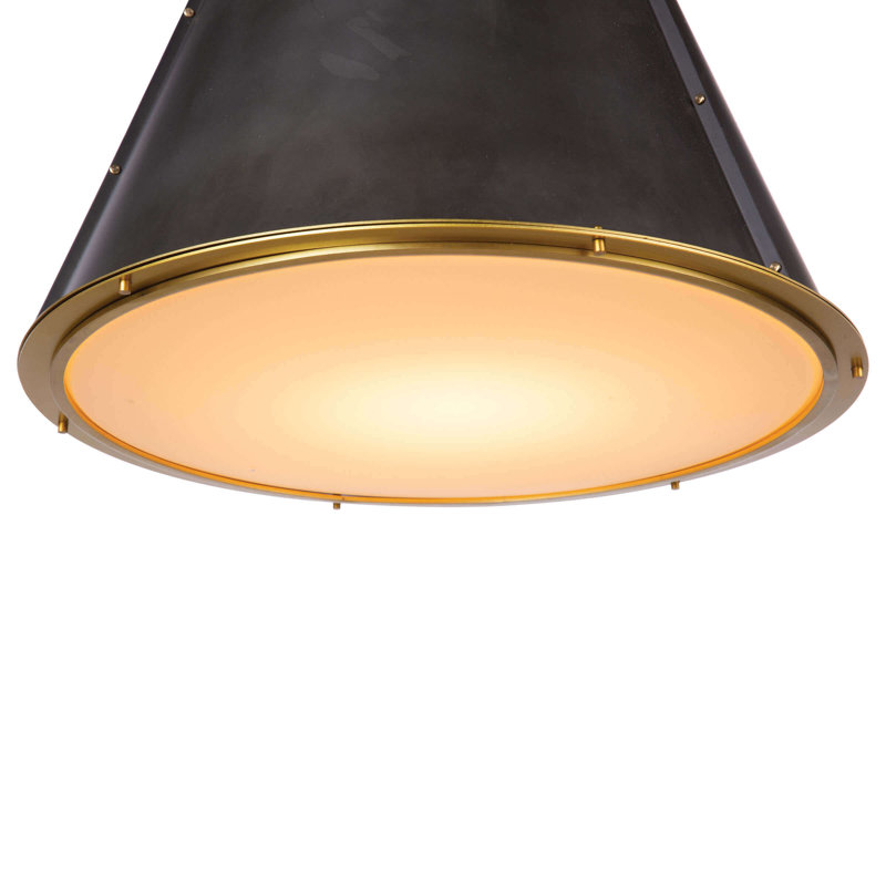 French Maid Chandelier Large, Blackened Brass, Black