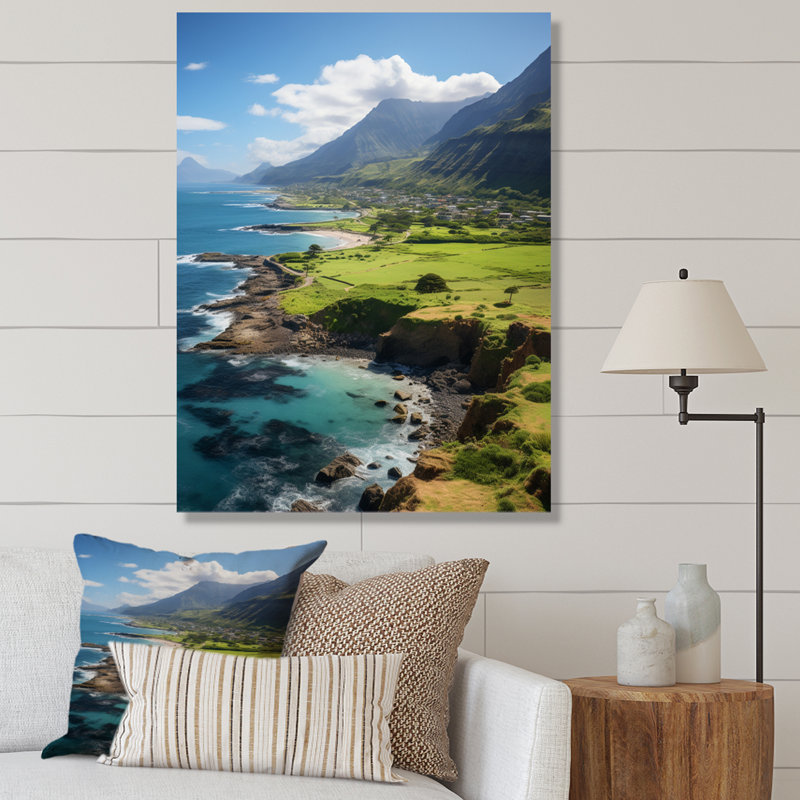 Hawaï, paysage d'Hawaï II - art mural d'Hawaï, H 44 po x l 34 po x P 1,5 po, Toile tendue