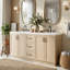 Meuble-lavabo double lavabo de 150 cm avec lavabo en SMC, 3 tiroirs et armoire avec tablette réglable, style ferme moderne, salle de bain principale