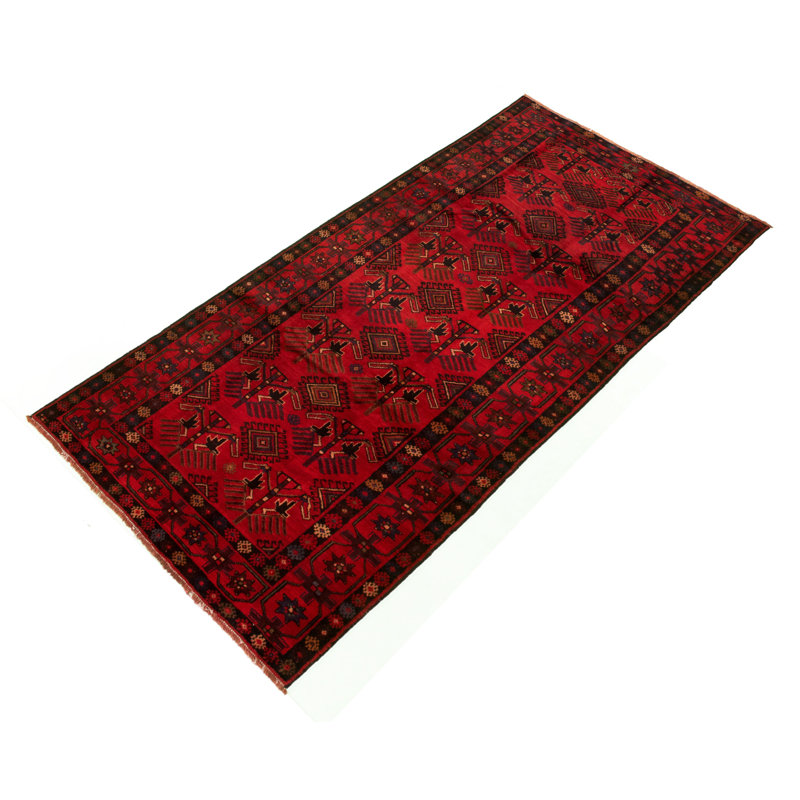 Tapis décoratif en laine de conception unique noué à la main des années 1980 5 pi 1 po x 10 pi