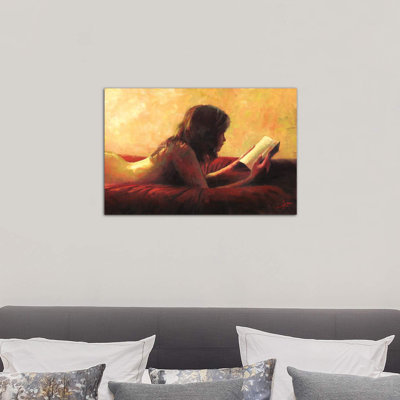 «Reading in Bed» par Christopher Clark, reproduction d'art