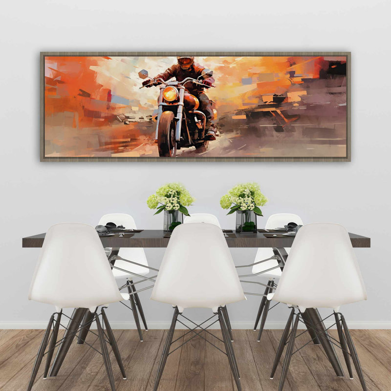 Acceleration - Illustrative Orange Framed Canvas