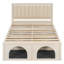 Grand lit plateforme pour animaux de compagnie avec coin repas sous le lit, cadre robuste, beige-732028691-732028689
