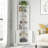 Space-Saving 5-Tier Corner Storage Cabinet With Adjustable Shelves And Doors For Organizing Pantry Bathroom Living Room Laundry Room