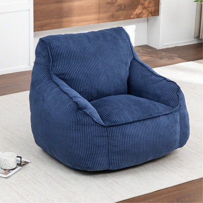 Grand fauteuil à billes en velours côtelé confortable avec une conception ergonomique pour les adultes et les adolescents, mousse rembourrée, fauteuil de jeu convenant à un appartement, rembourrage en mousse haute densité, téléviseur idéal pour regarder la chambre à coucher