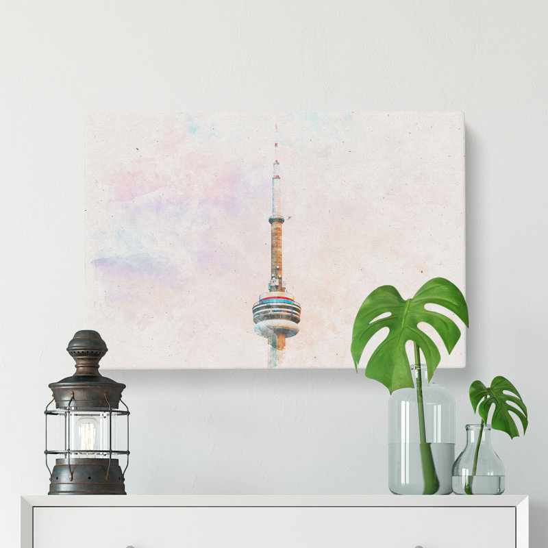 The CN Tower in Toronto Canada - Wrapped Canvas, 60cm H x 91cm W x 3cm D