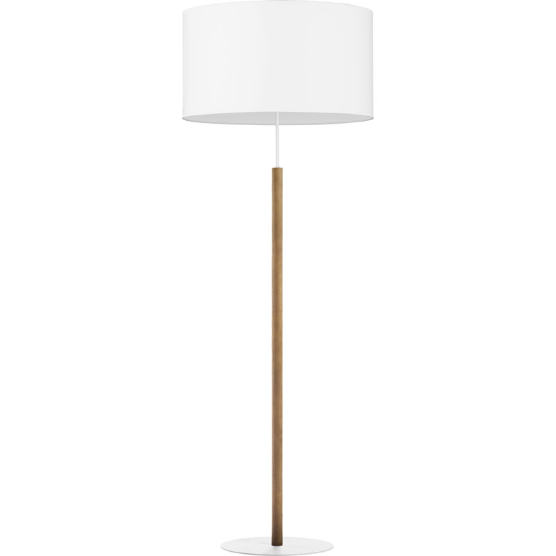 Avdi 143cm Traditional Floor Lamp, White, White/Wood