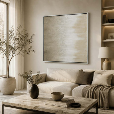 Tableau sur toile peint à la main, orné d'un motif de soleil doré, pour une décoration intérieure élégante et des options d'affichage polyvalentes