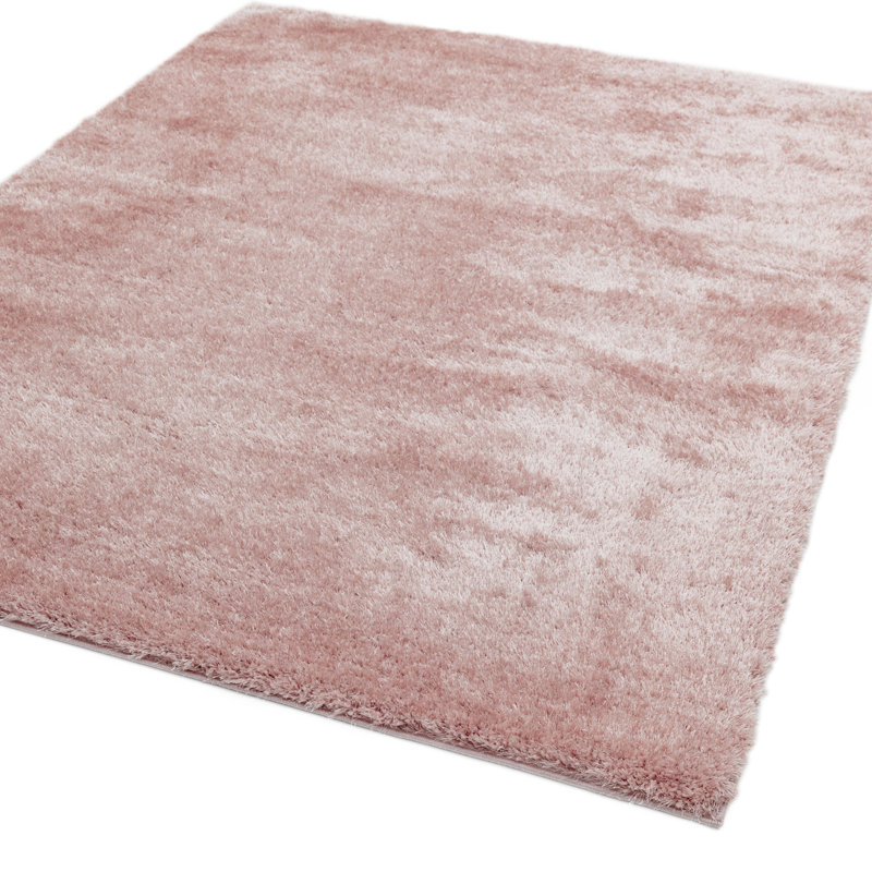 Natonia Shiny Shaggy Pink Area Rug, Rectangle 160 x 230cm