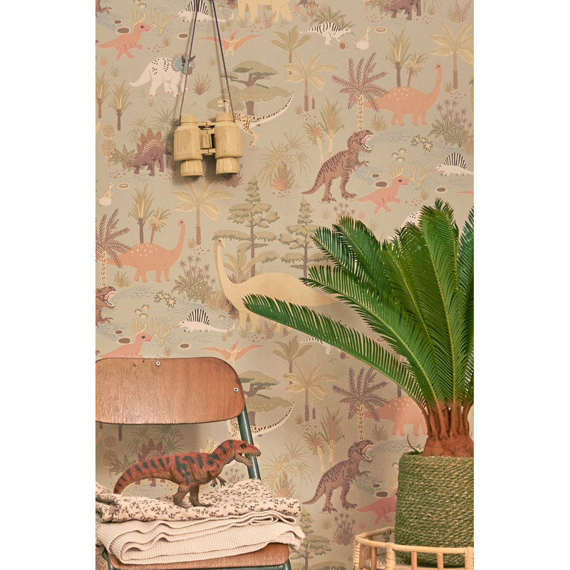 Papier peint Dinosaur Vibes Soft, Vert