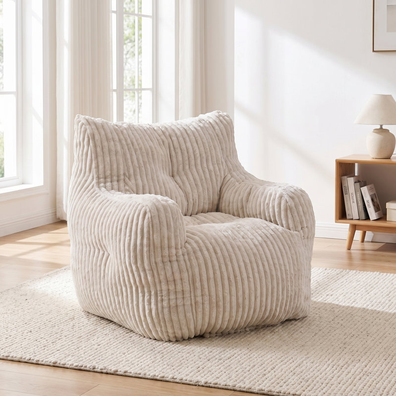 Corduroy Bean Bag Chair, Beige