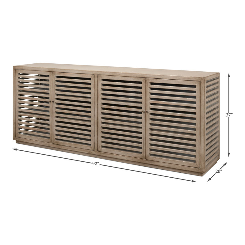 St. Nevis 92'' Gray Wash Solid Wood Contemporary Sideboard